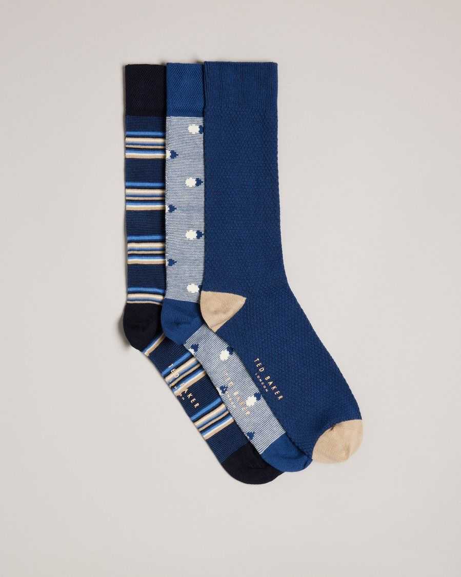 Ted Baker Thanks Three Pack Of Assorted Socks Assorted | 09341-IXFE