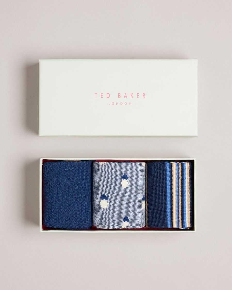 Ted Baker Thanks Three Pack Of Assorted Socks Assorted | 09341-IXFE