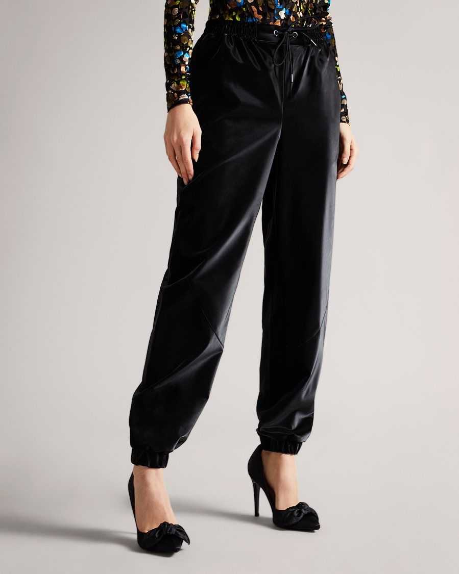 Ted Baker Thorina Satin Relaxed Jogger Black | 97651-DBHC