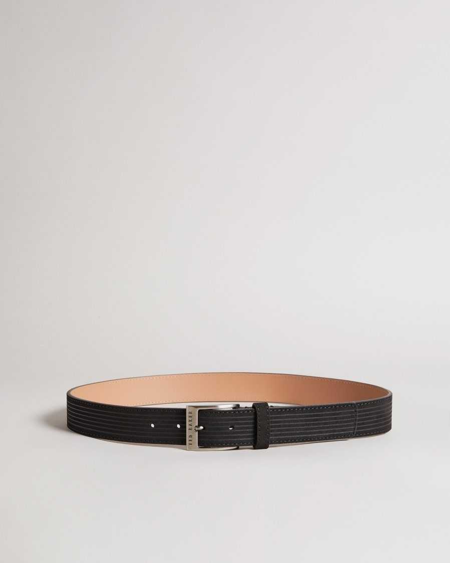 Ted Baker Tible Corduroy Suede Belt Black | 19725-RZVE