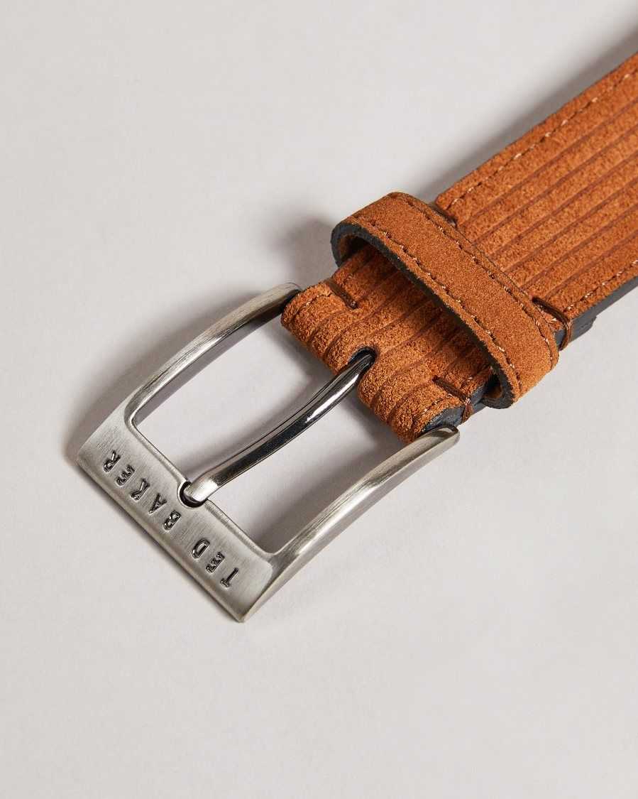 Ted Baker Tible Corduroy Suede Belt Brown | 12805-HKGN