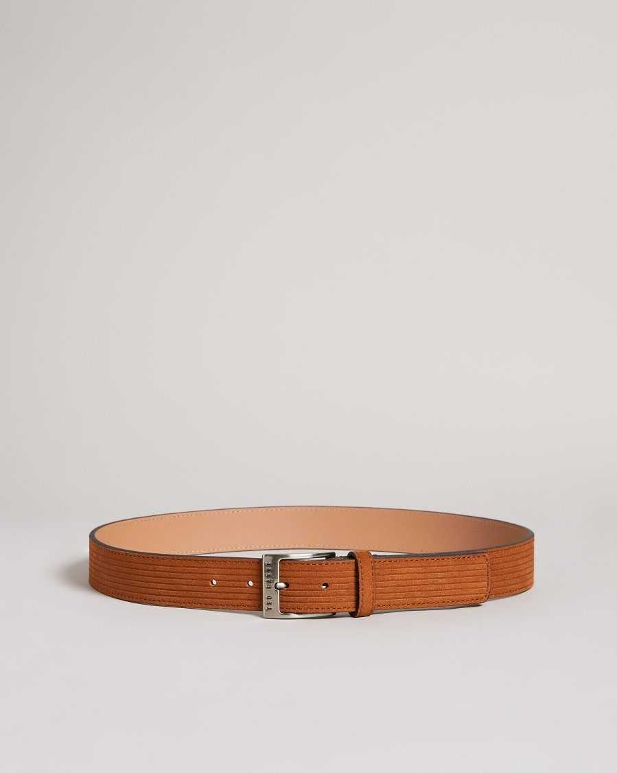 Ted Baker Tible Corduroy Suede Belt Brown | 12805-HKGN