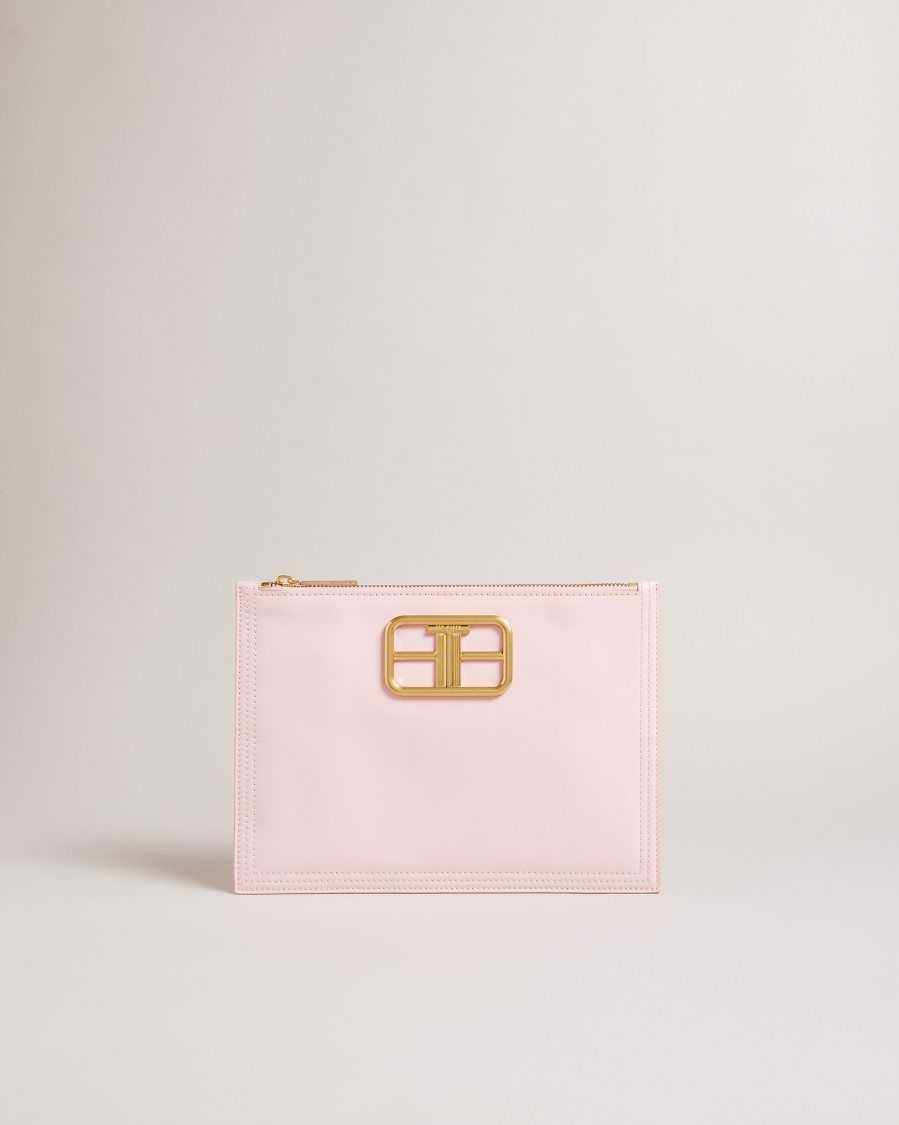 Ted Baker Tikila Statement Hardware Clutch Pale Pink | 48960-LZEM