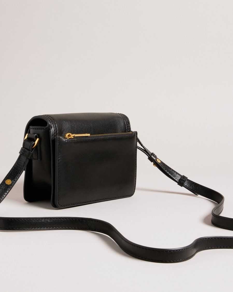 Ted Baker Tikisha Statement Hardware Mini Crossbody Bag Black | 26034-UNJZ