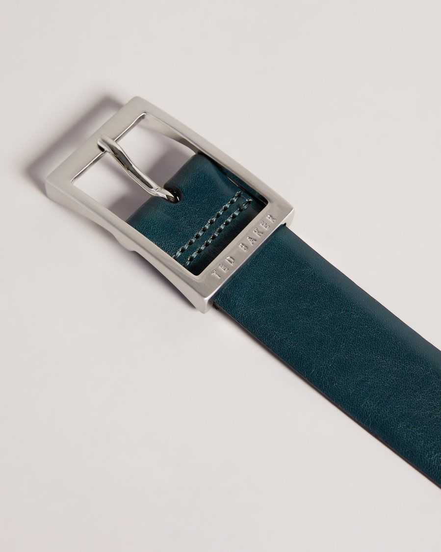 Ted Baker Tile Leather Belt Dark Green | 50241-TZBC