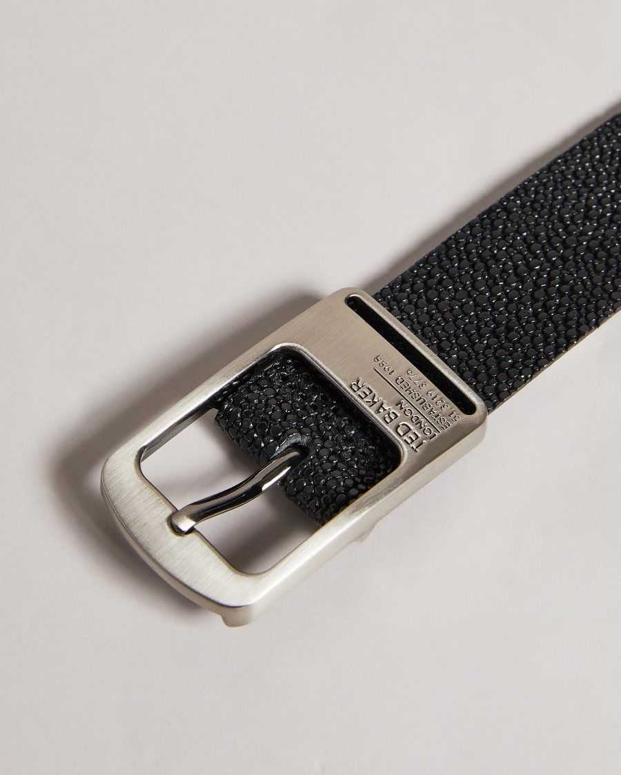 Ted Baker Timce Leather Belt Black | 78926-DXAZ