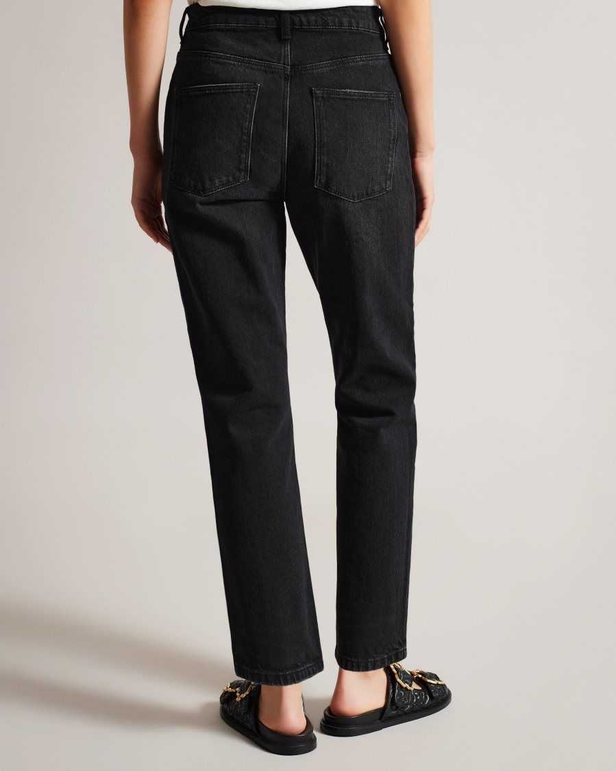 Ted Baker Tisola Straight Leg Jeans Black | 57213-THXZ