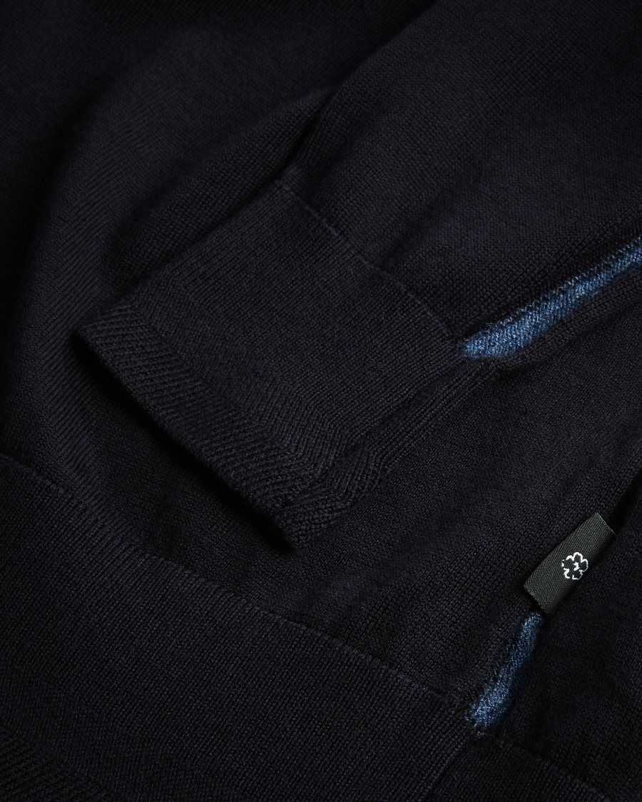 Ted Baker Tooting Merino Wool Half Zip Top Navy | 64519-WCNZ