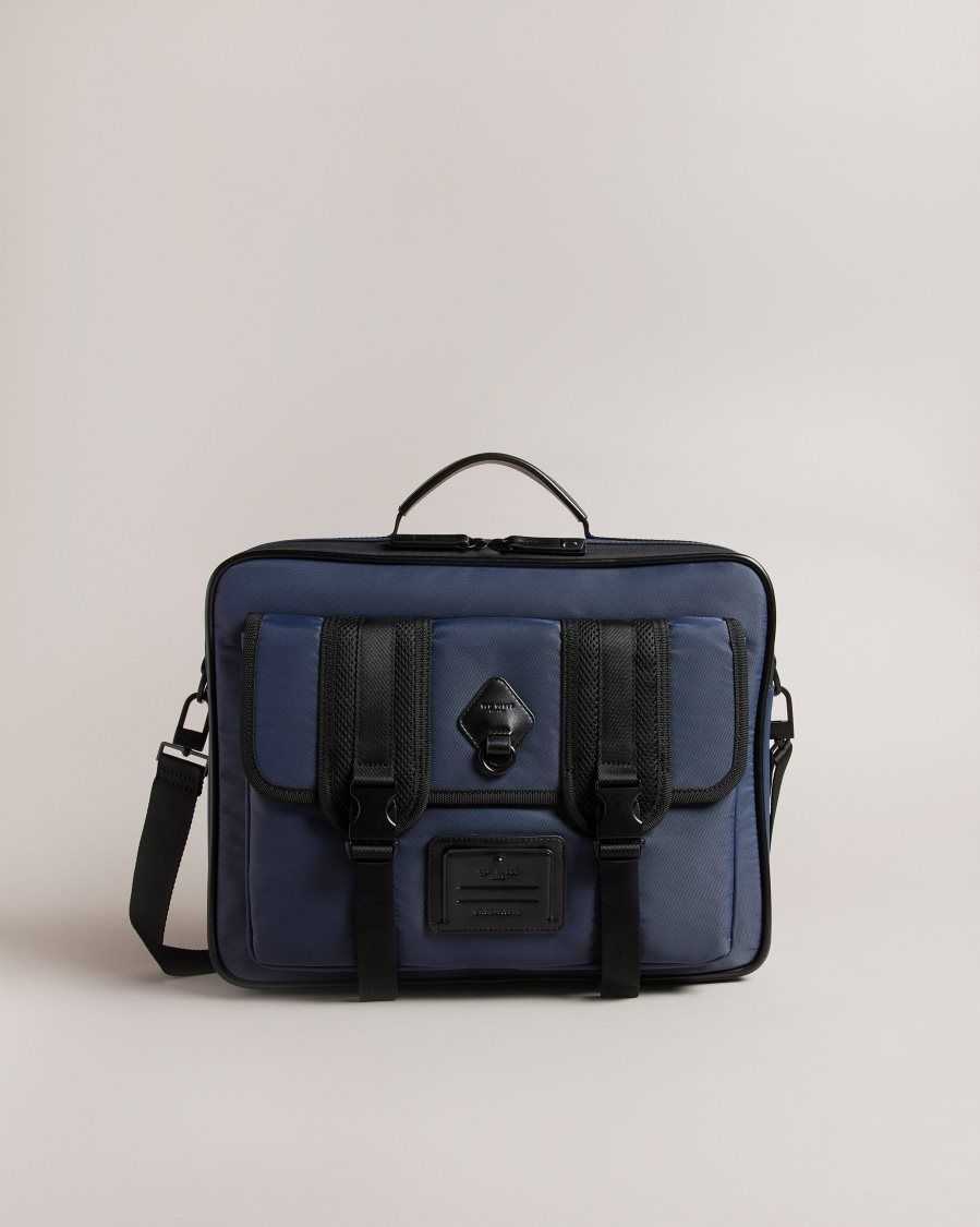 Ted Baker Travyl Nylon Document Bag Navy | 47209-KFDO