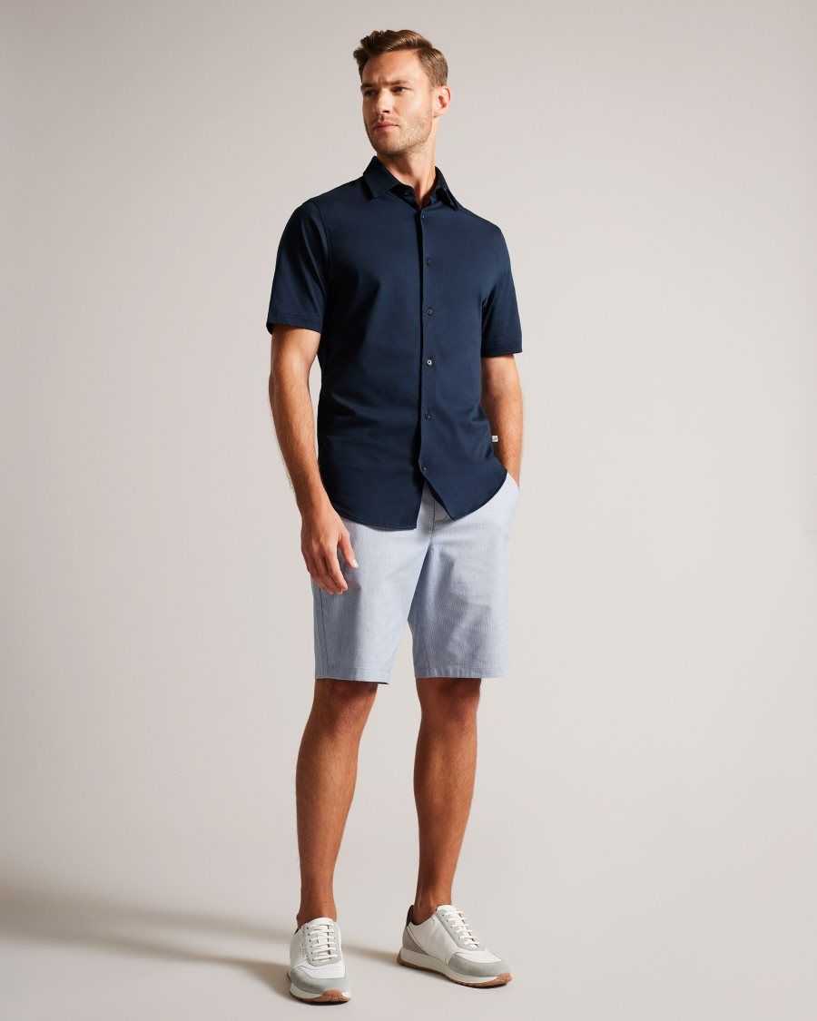 Ted Baker Tura Regular Fit Cotton Shorts Blue | 70468-OLIT