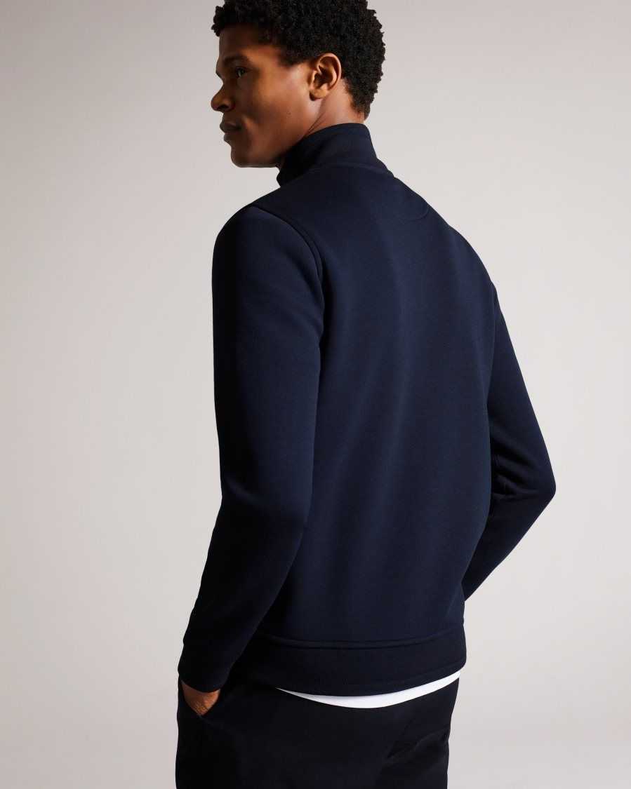 Ted Baker Tymos Long Sleeve Zip Through Jacket Navy | 49203-QCRI