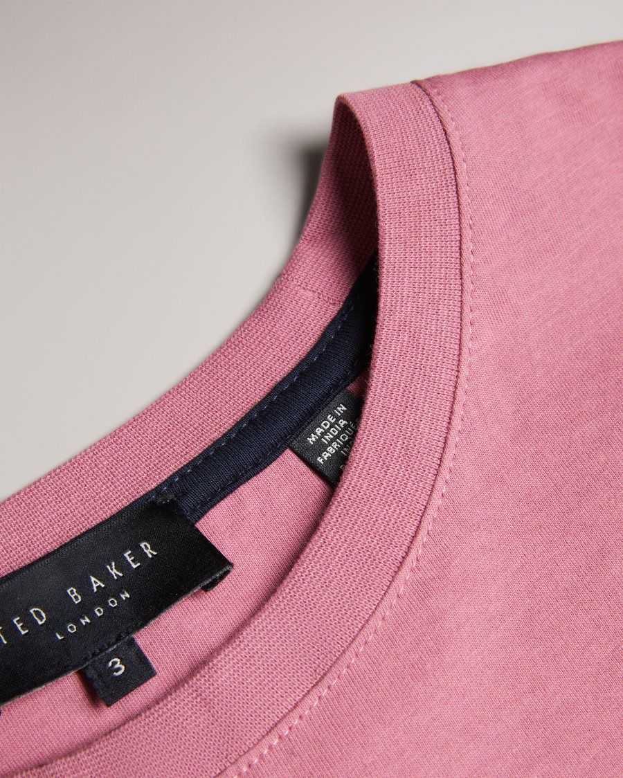 Ted Baker Tywinn Short Sleeve Regular Fit Plain T-shirt Pink | 08374-DAMO