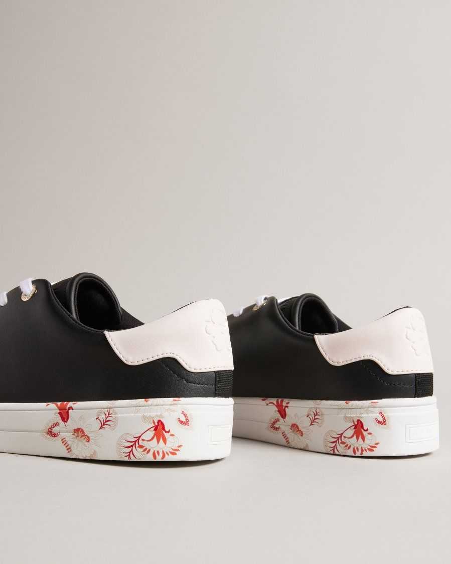 Ted Baker Urbana Retro Flood Nocturnal Trainer Black | 35018-HKTL