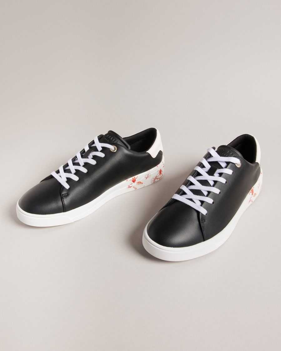 Ted Baker Urbana Retro Flood Nocturnal Trainer Black | 05719-NOXK