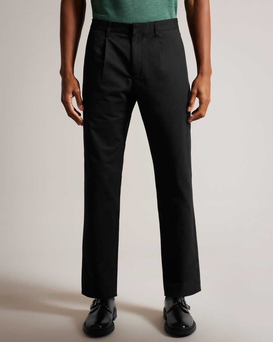 Ted Baker Vedra Tapered Leg Tailored Trousers Black | 46835-AQRI