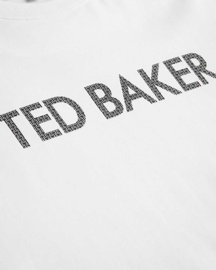 Ted Baker Vonsha Short Sleeve Printed T-Shirt White | 96840-GKXY