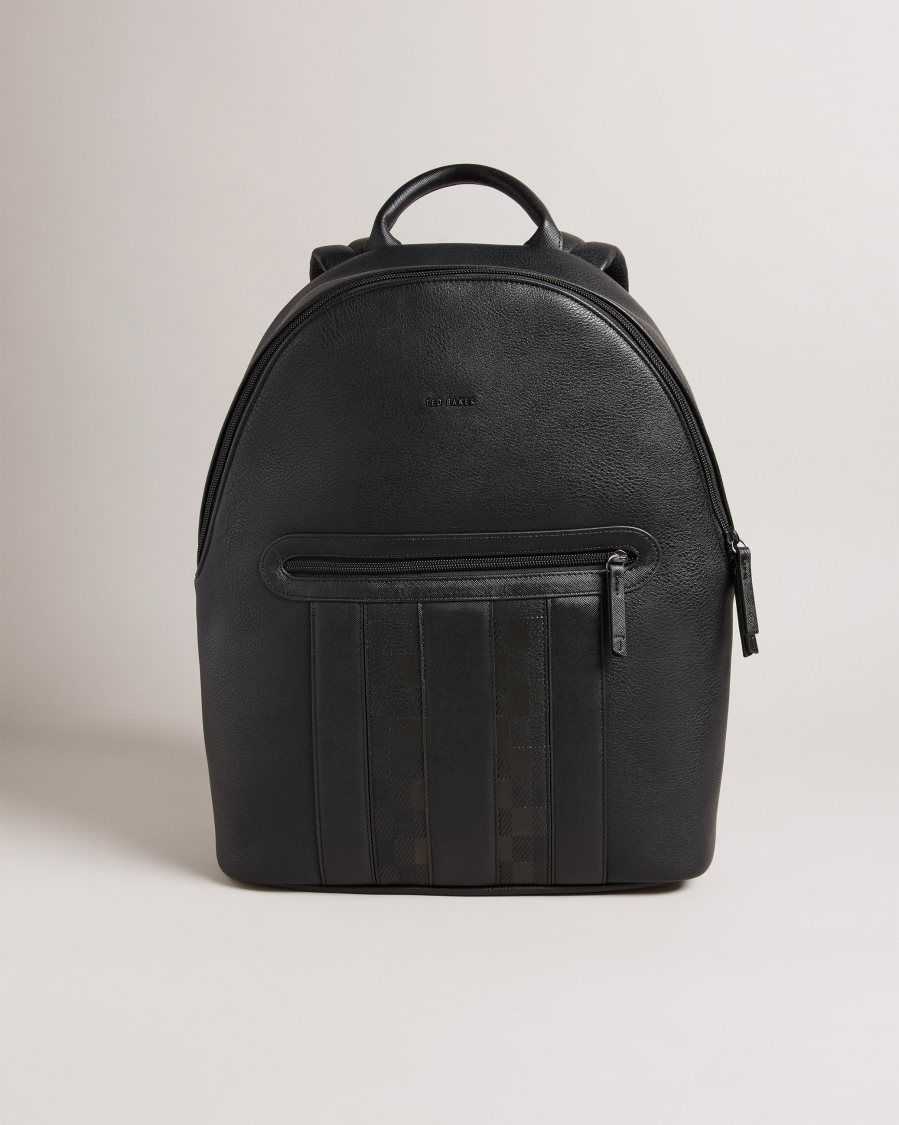 Ted Baker Waynor House Check PU Backpack Black | 71953-UJPC