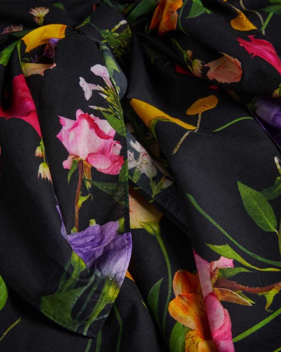 Ted Baker Wendyyy Floral Print Beach Sarong Black | 96175-KIAD