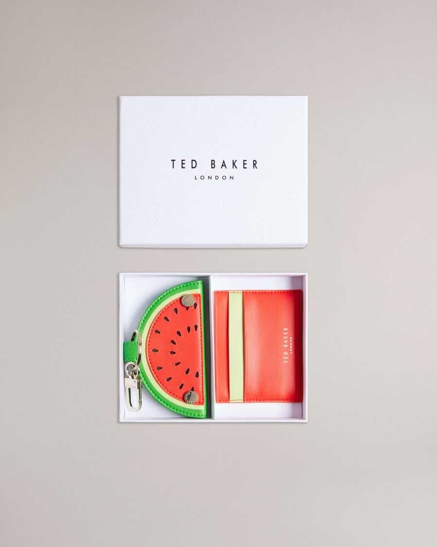 Ted Baker Wmelon Watermelon Keyring And Card Holder Red | 97012-KCUF