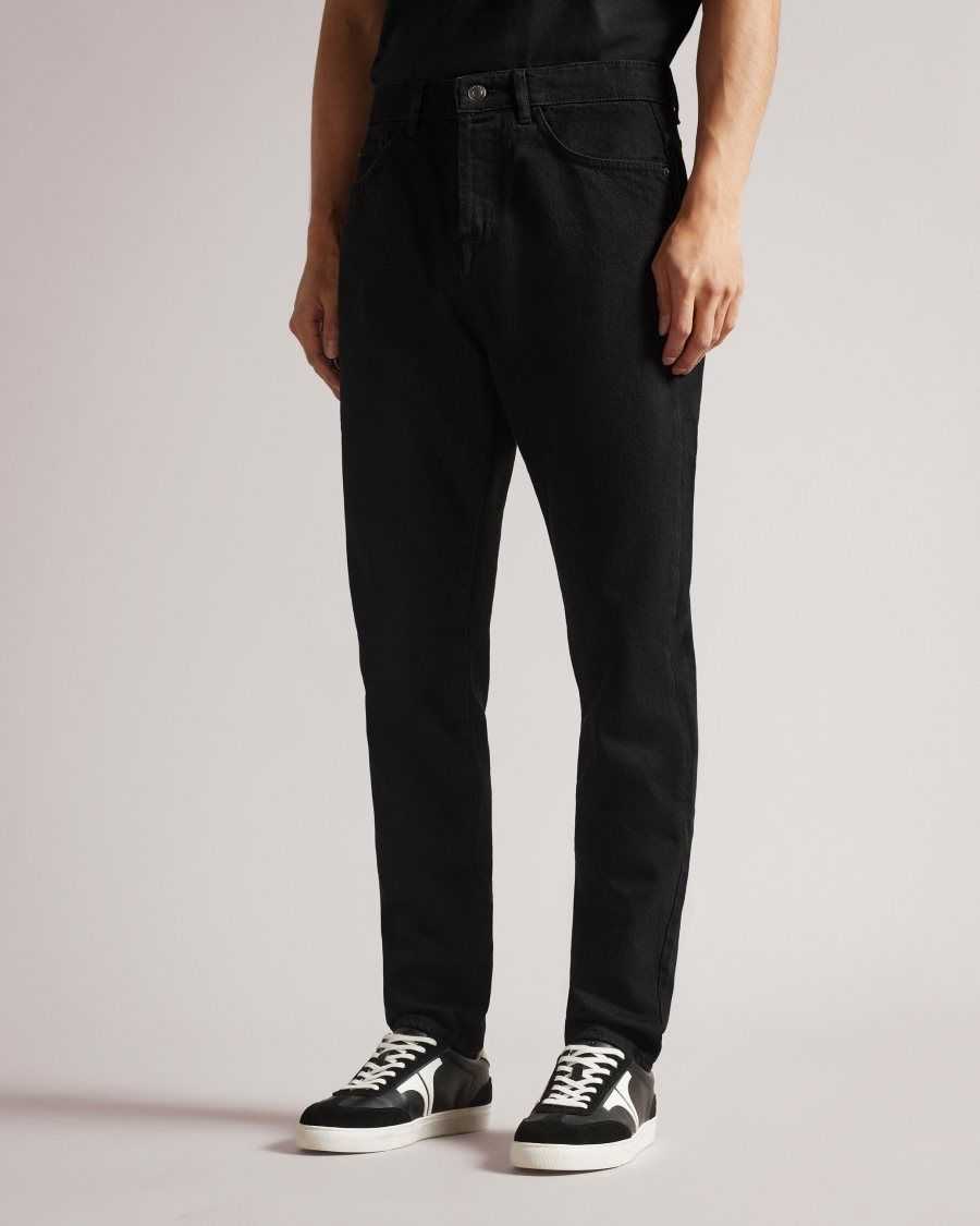 Ted Baker Wooltun Straight Leg Jeans Black | 49736-ILKS