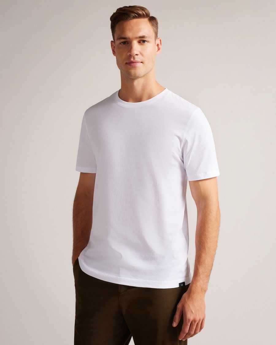 Ted Baker Workin Three Pack Of Short Sleeve T-Shirts White | 26198-FZEW