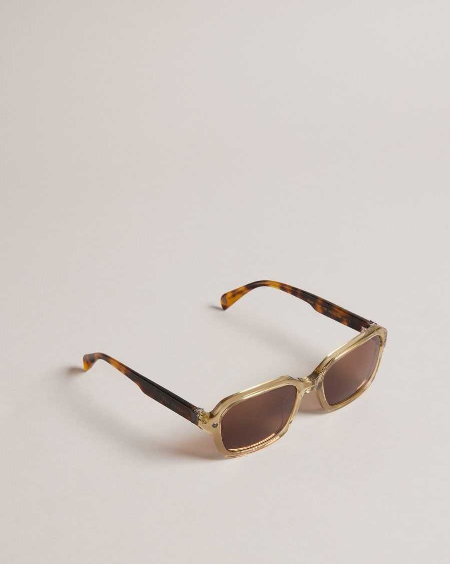 Ted Baker Wyattee Rectangle Tortoiseshell Arm Sunglasses Light Grey | 57940-YUNV