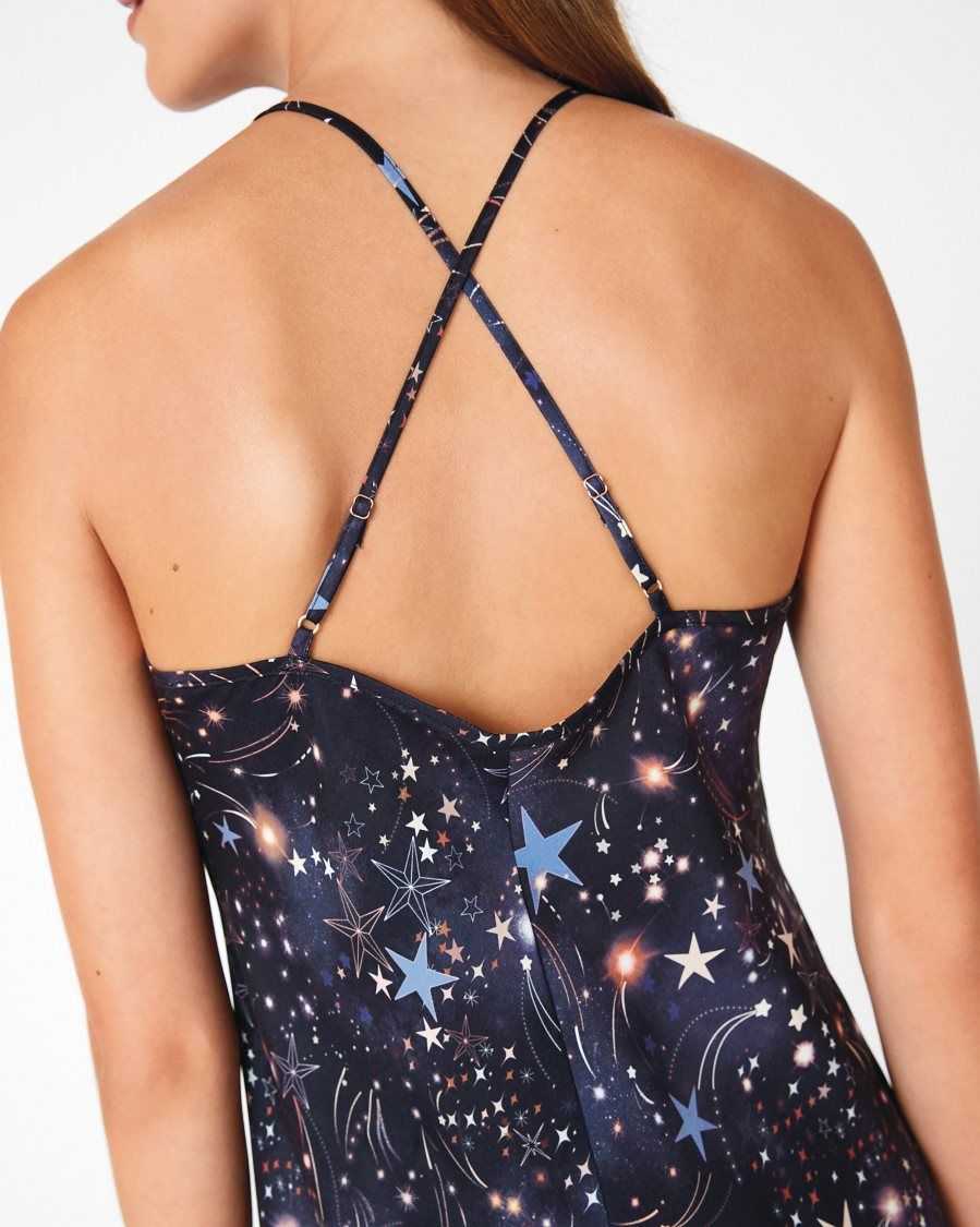 Ted Baker Yalt Short Star Chemise Navy | 98706-QJIK