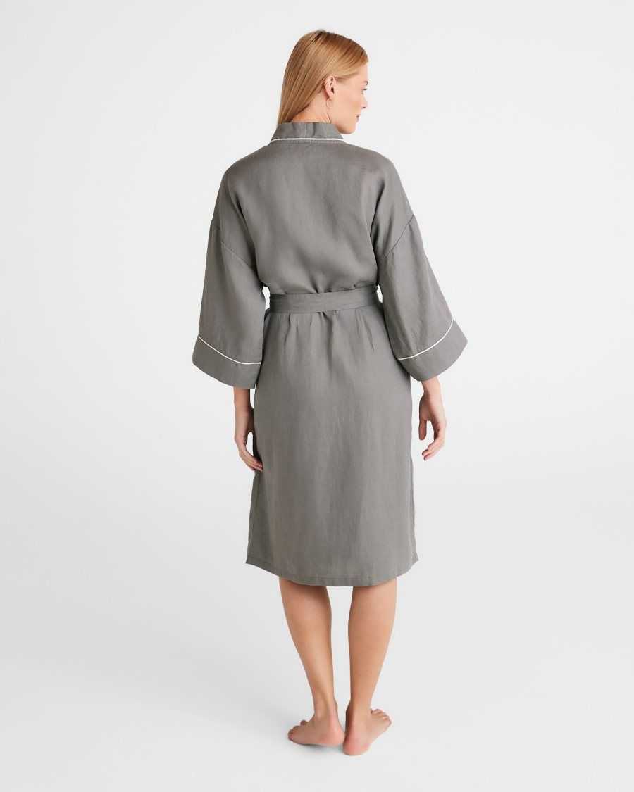 Ted Baker Yayan Longline Linen Robe Light Brown | 13924-MFXJ