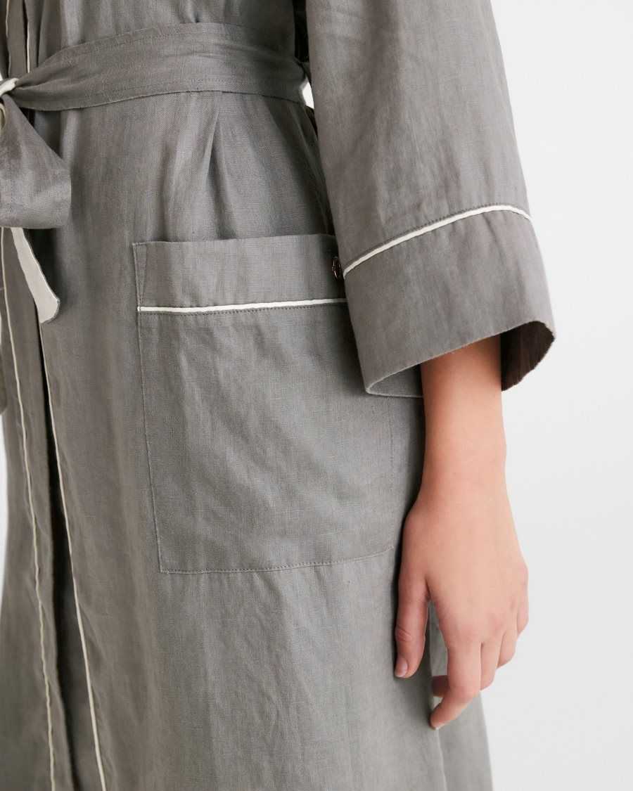 Ted Baker Yayan Longline Linen Robe Light Brown | 13924-MFXJ