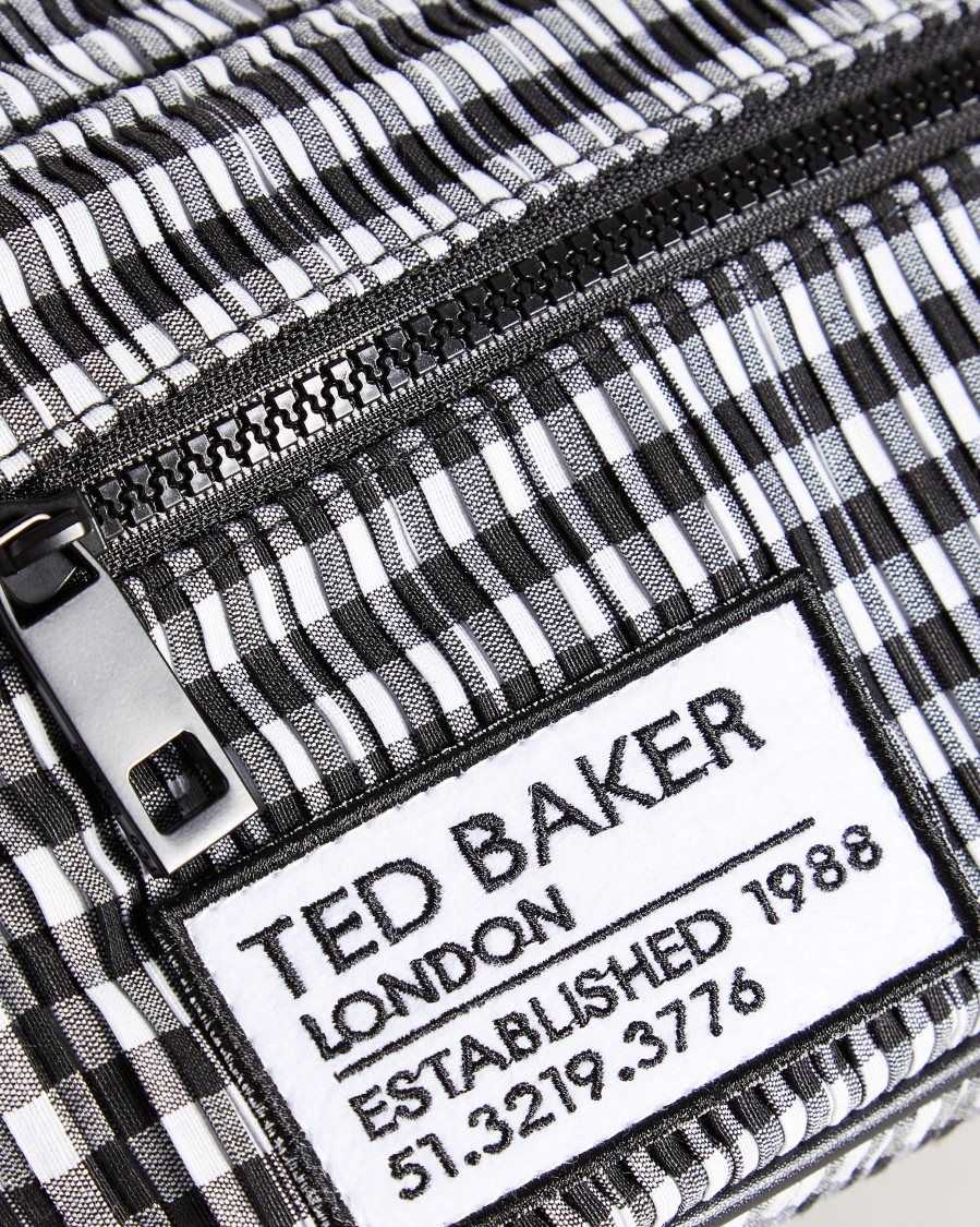 Ted Baker Yaza Gingham Pleated Belt Bag Black | 94612-LVDO