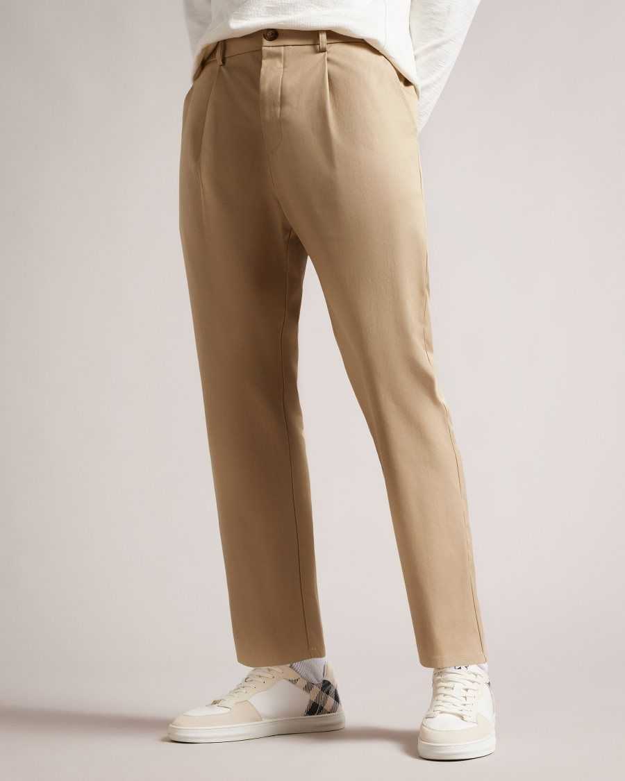 Ted Baker Yeda Pleated Elasticated Trouser Beige | 89650-ZMXO