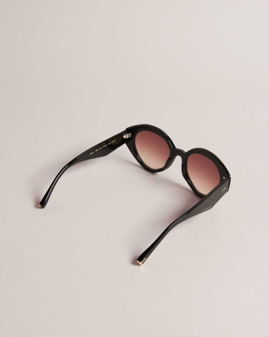 Ted Baker Zaadie Chunky Circle Frame Sunglasses Black | 74691-KCXM