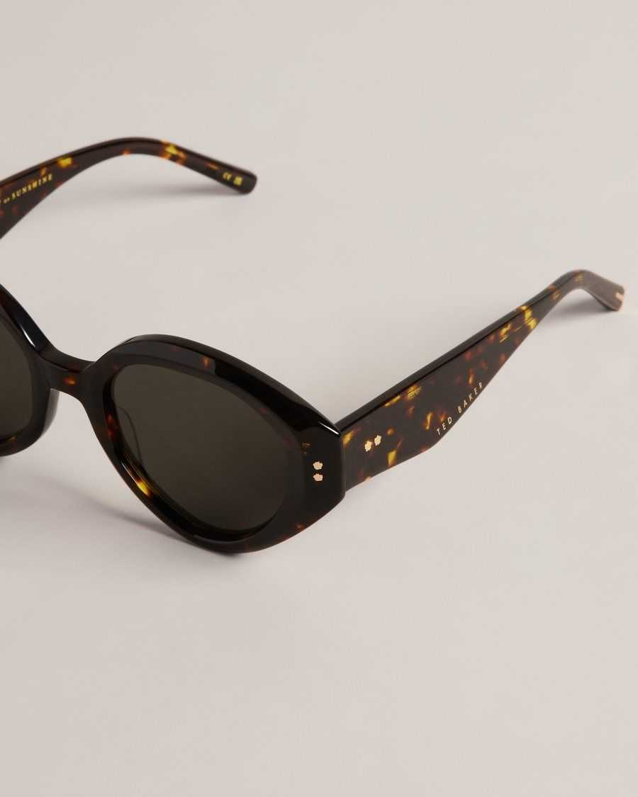 Ted Baker Zaadiey Chunky Circle Frame Sunglasses Tortoiseshell | 08367-ICMR