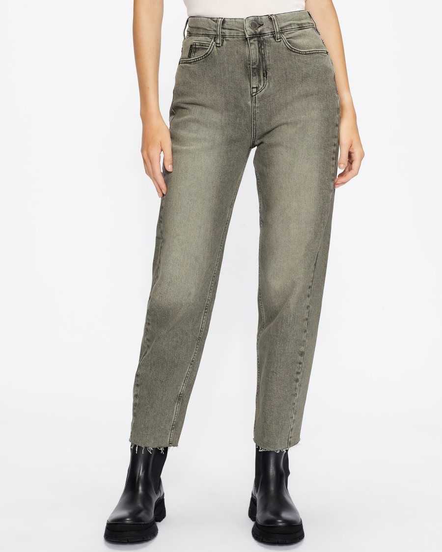 Ted Baker Zaira Barrel Leg Denim Jean Medium Grey | 65740-DLTA